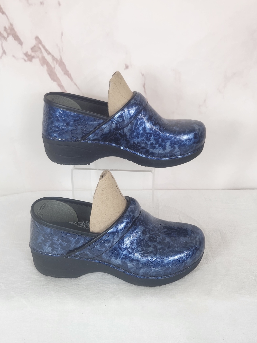 Dansko Patent Blue Floral XP 2.0 Slip-On Clog